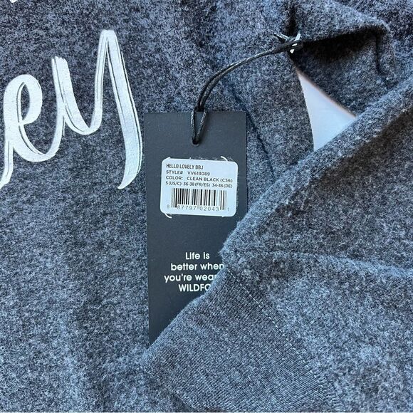Wildfox Hello Lovely Grey Baggy Beach Sweatshirt Size Small NWT - Picture 4 of 9